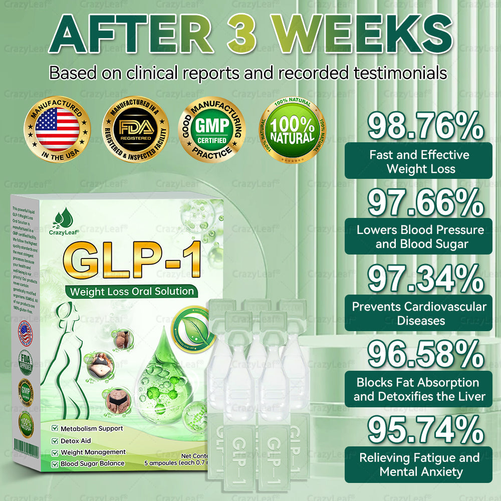 ✨Official Store |✨ CrazyLeaf® Meglutide GLP-1 Activating Oral Solutionwith Collagen & Matrixyl 3000|✨Obesity,Cardiovascular Diseas, Diabetes, Sleep Apnea, Joint Problems and More