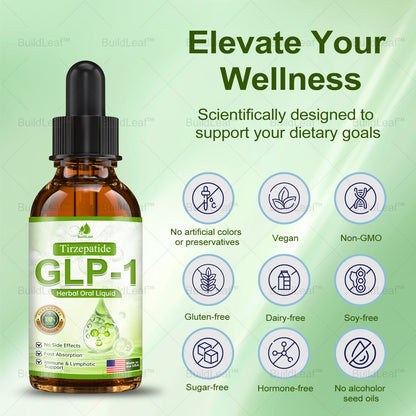 𝐁𝐮𝐢𝐥𝐝𝐋𝐞𝐚𝐟® 💎💎𝐓𝐈𝐑𝐙𝐄𝐏𝐀𝐓𝐈𝐃𝐄 𝐆𝐋𝐏-𝟏 𝐇𝐞𝐫𝐛𝐚𝐥 𝐎𝐫𝐚𝐥 𝐋𝐢𝐪𝐮𝐢𝐝 | 𝐎𝐛𝐞𝐬𝐢𝐭𝐲, 𝐋𝐲𝐦𝐩𝐡𝐞𝐝𝐞𝐦𝐚, 𝐃𝐢𝐚𝐛𝐞𝐭𝐞𝐬, 𝐂𝐚𝐫𝐝𝐢𝐨𝐯𝐚𝐬𝐜𝐮𝐥𝐚𝐫 𝐝𝐢𝐬𝐞𝐚𝐬𝐞, 𝐇𝐢𝐠𝐡 𝐛𝐥𝐨𝐨𝐝 𝐩𝐫𝐞𝐬𝐬𝐮𝐫𝐞, 𝐅𝐚𝐭𝐭𝐲 𝐥𝐢𝐯𝐞𝐫, 𝐚𝐧𝐝 𝐆𝐮𝐭 𝐡𝐞𝐚𝐥𝐭𝐡 𝐢𝐬𝐬𝐮𝐞𝐬